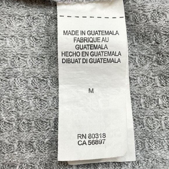 LUCKY BRAND Gray Waffle Knit Cowl Neck Sweater - Size Medium - Picture 4 of 5